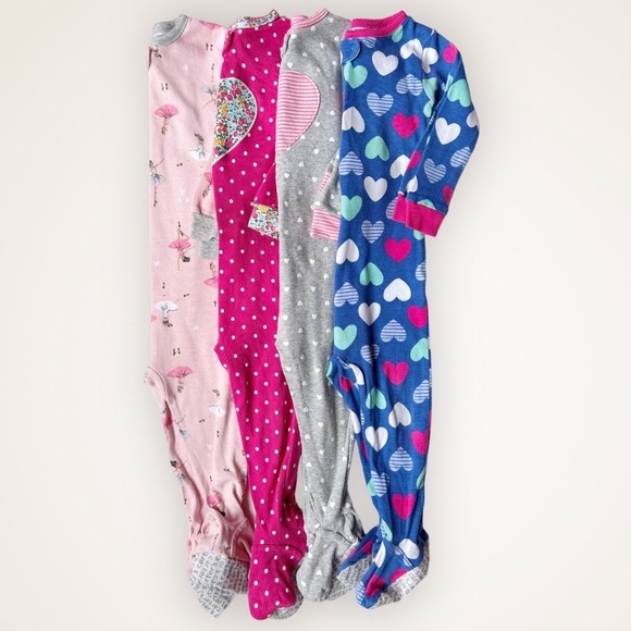 x4 Carter’s 18M Girls Full-Zip Long-Sleeve Footed Pajama Sleeper Bundle - Picture 8 of 8